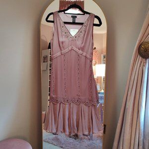 MODA International Size 6 Dusty Plum Sleeveless Flounce Dress